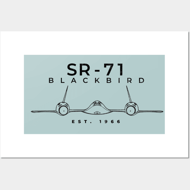 SR-71 Blackbird Est. 1966 - vintage logo Wall Art by BodinStreet